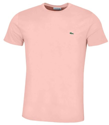 Lacoste Uomo T-Shirt Crew Logo, Rosa, XX-Large