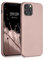 kwmobile Case kompatibel mit Apple iPhone 12 / iPhone 12 Pro Hülle - Schutzhülle aus Silikon metallisch schimmernd - Handyhülle Metallic Rosegold