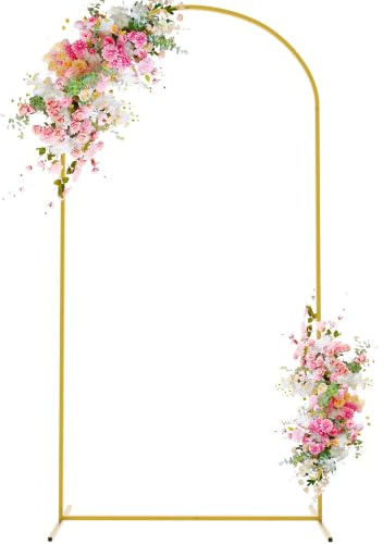 Wokceer 6.6FT Arch Backdrop Stand Gold Metal Wedding Arch Backdrop Stand