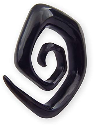 Fly Style Piercing Ohr Expander aus Horn - Dehnungsspirale Dehnschnecke Dehnspirale Dehnungsschnecke Dehnsichel, Grösse:2 mm (Paar)