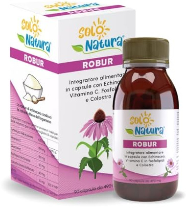 Robur - Integratore per il Sistema Immunitario con Colostro, Echinacea, Vitamina C e Zinco - Favorisce le Difese Immunitarie Contro Malanni TIpici della Stagione Invernale - 90 Capsule