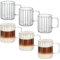 Wilmax - Thermogläser mit Henkel - 6er Set - 400ml - Gläser aus geriffeltem Glas für Wasser, Tee, Kaffee - Teegläser & Kaffeegläser - Becher für Heiß- und Kaltgetränke - Spülmaschinenfest