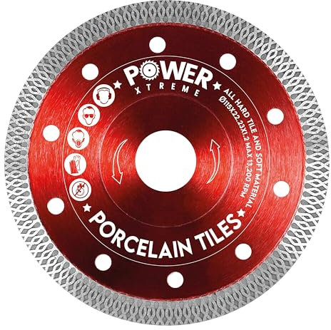 Power Xtreme 115mm Diamond Cutting Discs for Angle Grinder | Pack of 1 – Fast, Clean Cut on Porcelain, Concrete, Tiles, Stones, Marble and Ceramics- 115 x 7 x 22.23 x 1.2 MM