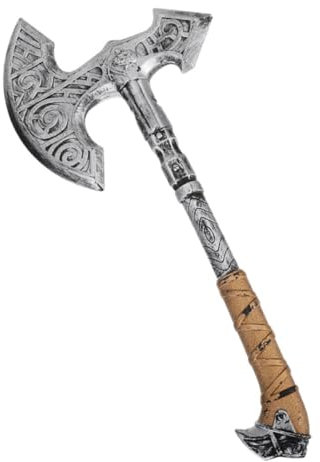 JEWEDECO Hache Factice en Plastique Légère, Accessoire De Cosplay Halloween pour Adultes, Décoration De Fête Sécurisé Et Maniable pour Scènes Et Festivals