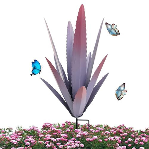 Scultura di piante di agave in metallo - Decorazioni per la casa di piante Figure decorative per esterni Fiori in metallo fai da te Statua da giardino Decorazioni per il cortile di casa | Pali per cor