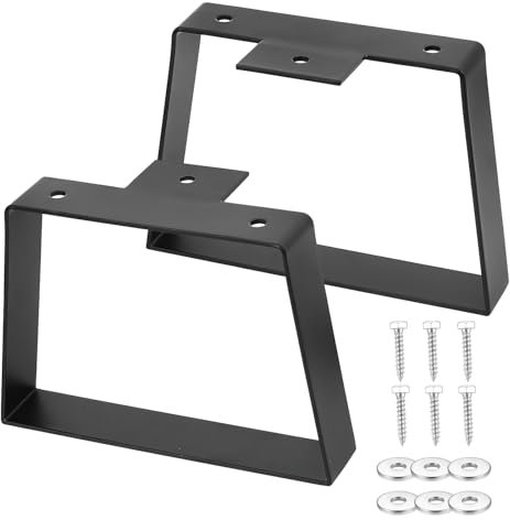 2 Stück Trapezförmige Möbelfüße für Möbelbeine, 20,3cm Tischbeine Metall Schwarz, Tischfüße Metall, Metallfüße Schwarz, für Nachttischgestell Tischfuss Couchtisch Beine Sideboard Füße(20,3cm)