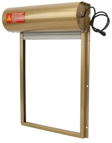 Abridor Automático de Puerta de Gallinero con Pantalla LED, Controlador con Batería para Gallinero de Hierro y Plástico (Gold)