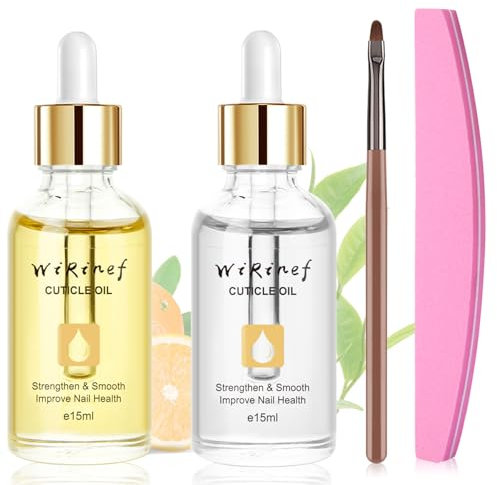 4 StüCk Nail Cuticle Oil-Set, Vitamin E Nagelpflegeöl, Nagelöl Pflege Für Nägel Nagelhaut, Pflegeöl Für Spendet Der Haut, Mit Pipette, Nagelfeile Und Nailart Pinsel, Vegan