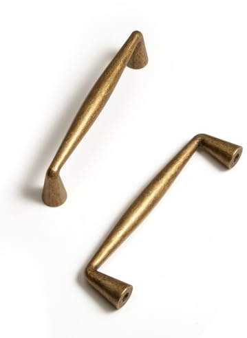 Antika mässingsförgyllda skåpdrag - 3-3/4 tum (96 mm) hålcentrum Klassiska vintage lådhandtag, kök skåp badrum byrå skåp hårdvara (2, antik mässing, 3-3/4 tum (96 mm) hålcentrum)