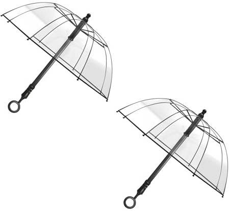 Water Gun Umbrella – Transparent Umbrella Squirt Gun, Shoots up to 27ft – Dual-Use Rain Shelter & Water Blaster Toy for Backyard Water Fights, Pool Parties, Prank Games (2, Transparent)