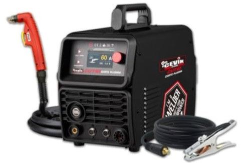 CEVIK PRO Plasmaschneider CUT61 Inverter 60A - Schneiden bis 30 mm in Stahl und Aluminium, Kontaktzündung, 230 V, inkl. PH60 Taschenlampe, CNC-kompatibel, ideal für Plasmaschneiden Eisen