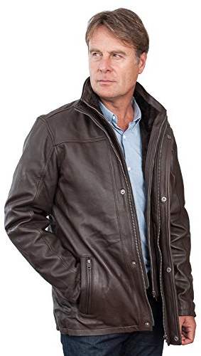 Chaqueta de Cuero Negro Clásico Caliente del Motorista de los Hombres