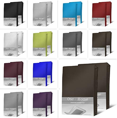 one-home 2er Pack Microfaser Spannbettlaken Spannbetttuch Betttuch mit Rundumgummi Set, Farbe:Braun, Maße:90x200 cm - 100x200 cm