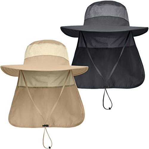 LCZTN Gorra de safari con protección solar UPF 50+ para hombre, ala ancha, para pesca, senderismo, con solapa para el cuello, para trabajo en el jardín, One Size-X-Large