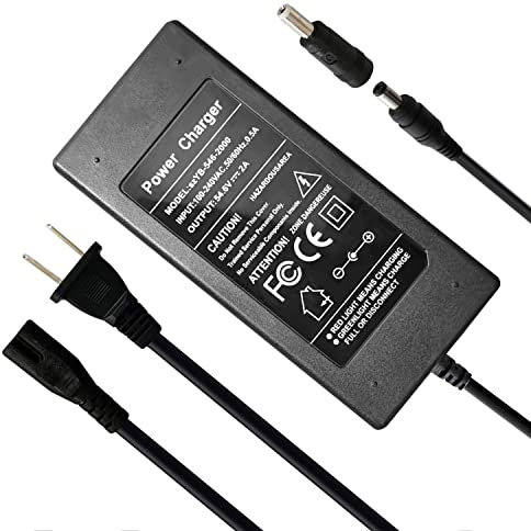 JFX 48V Power Supply 54.6V 2A Battery Charger for 48V Lithium Battery with DC 5.5x2.1mm / 5.5x2.5mm Plug
