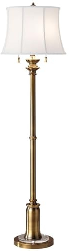 Casa Padrino lámpara de pie Barroco latón/Blanco Ø 43 x A. 157,5 cm - Elegante lámpara de pie de Estilo Barroco - Luces barrocos - Lámparas de pie de Estilo Barroco - Muebles barrocos