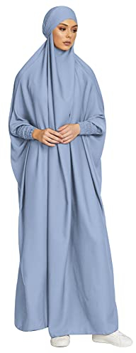 OBEEII Damen Hijab Muslimisch Kleid Einfarbig Dubai Islamische Türkisches Katfan Muslimische Robe