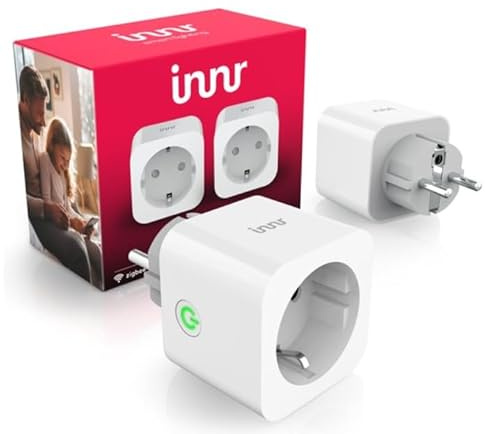 Innr Prise Connectée Zigbee, Fonctionne avec Hue*, Home Assistant et SmartThings, Répéteur Zigbee, Prise Alexa avec Contrôle de l'énergie, Smart Plug, 2 pièces