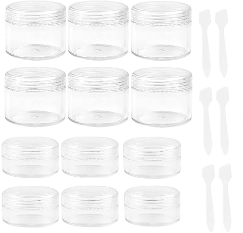 18Pcs Sample Pots - 10ml and 20ml Travel Bottles With Leakproof Lids, Wide Mouth Clear Mini Pots for Creams, Lotion, Glitter, Makeup, Cosmetic Jars With Lids