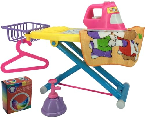 Bügelbrett Spielzeug mit Bügeleisen Faltbares Bügelbrett aus Kunststoff mit Bügeleisen und Zubehör Bügelbrett Set Bügelbrett Klein Bügelbrett Spielzeug für Kleinkinder