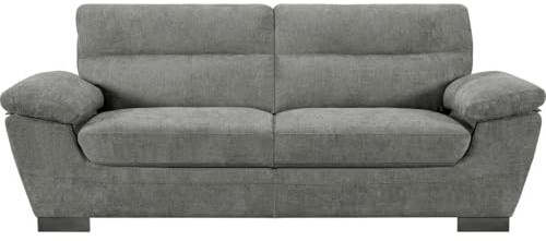 Canapé fixe en tissu Dallas - 210 X 88 X 90 cm - 3 places - Gris
