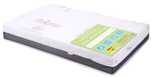 PEKITAS Matelas pour berceau hybride réversible double face 50 x 90 cm, épaisseur 10 cm, housse amovible lavable, dureté ferme, respirante et anti-étouffement pour berceau cododo bébé
