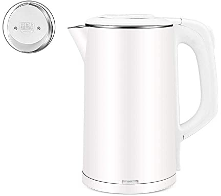 CGCSYZ Bouilloire électrique, Bouilloire en Verre avec Protection Contre l'ébullition à Sec, arrêt Automatique, 1 500 W, 2,3 L, sans Fil, sans BPA, [Classe énergétique A] (Blanc)/Blanc (Blanc)