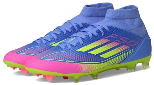 Adidas F50 League - Scarpe da Calcio con Tacchetti da Donna, Blue Fusion Lucid Lemon Lucid Pink, 39 1/3 EU