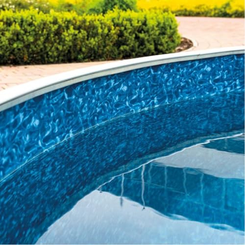 poolomio® Film intérieur de Piscine en marbre Bleu pour Piscine à paroi Ovale en Acier - 910 x 460 x 120 cm - 0,35 mm d'épaisseur - Housse intérieure de Piscine en PVC de qualité supérieure - Film de