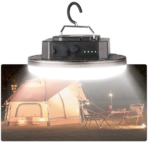 Transparent Portable Rechargeable LED Camping Lights,Waterproof Outdoor Light with 5000Lm,Super Bright Hanging Lanterns for Tents, Canopies & Outdoor Emergencies