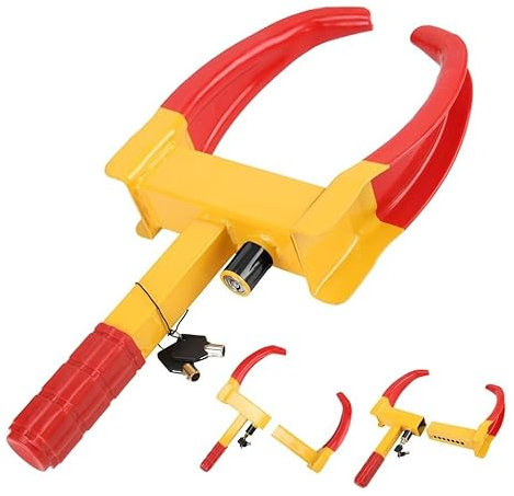 Universal Heavy Duty Wheel Clamp – Anti-Theft Lock for Car, Van, Trailer, Caravan & Motorbike | Anti-Scratch Security Device with 2 Keys