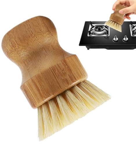 Cepillo De Bambú para Platos - Cepillos de Cocina para Platos,Cepillo Exfoliante Natural con Mango ergonómico de bambú para sartenes y Verduras