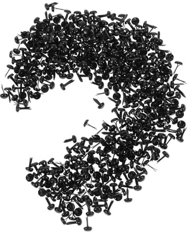 ABOOFAN 500 Pezzi Fermacampioni Scrapbooking Rotondi in Metallo Nero Mini Brads Fasteners per Decorazioni Carta Fissaggio Robusto per Progetti DIY e Album Scrapbook