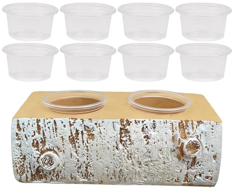 Ripiano Alimentatore Magnetico Per Gechi,Alimentare Magnetica Con 10 Contenitori - Ripiano Per Acqua E Cibo Per Rettili | Adatto A Lucertole Draghi Barbuti Rane Centopiedi E Piccoli Animali