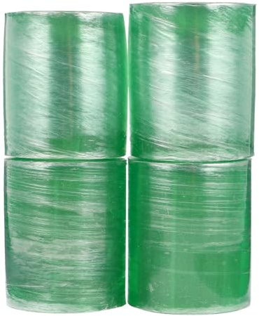 ROMISBABA Cinta para Injertos Autoadhesiva de PVC Transparente 5 CM Ancho 4 Rollos Flexible Estirable para Árboles Frutales Cítricos Nueces y Pecanas Uso en Jardín y Huerto