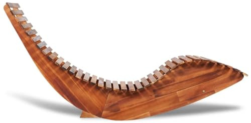 Tidyard Acacia Wood Rocking Sun Lounger - Outdoor Rustic Decor, 149 x 60 x 86 cm Model42652