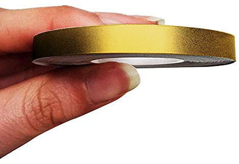 4R Quattroerre.it 10478 Franjas Trim Tiras Adhesivas para Coche, Oro, 7 mm x 10 MT