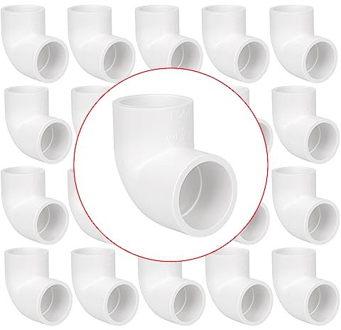 20 Stück 90-Grad-Winkelrohrverschraubungen, 2-Wege-rechtwinklige PVC-Rohrverschraubung, PVC-Regal, Gartenstützstruktur