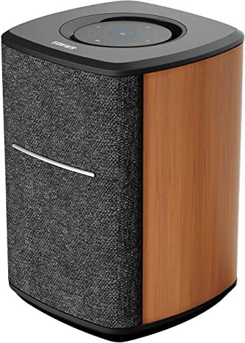Edifier MS50A Active Bookshelf Speakers Wi-Fi & Bluetooth Multi-Room, 40W RMS, 52Hz-18kHz, 4″ Woofer & 19mm Silk Tweeter, RCA & TRS Inputs, Touch Control, Wood Grain