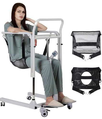 HLGKBY Sollevatore Elettrico per Pazienti con Altezza, Sedia di Trasferimento per Ascensore per Trasferimento di Assistenza per Il Trasporto di Tutto Il Corpo, Sedia A Rotelle per Ascensore