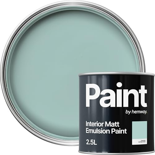 Hemway Soft Blue Smoke Paint 2.5 L, Indoor Matt Finish, One Coat, Wall Paint, Acrylic & Water-Based Emulsion, Quick Dry & High Coverage for the Kitchen, Bathroom & Bedroom Walls & Ceiling