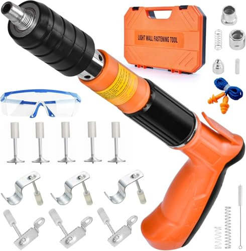 Pistola De Clavos Con 120 Piezas De Clavos,80 Piezas De Clavos Redondos,20 Piezas De Clavos De Gancho,20 Piezas De Clavos De Tubo,Pistola De Clavos De Acero Pistola De Clavos Herramienta Para Clavar