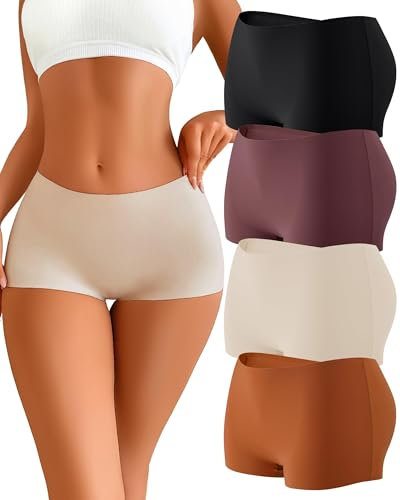 READY TO LOVE Boxershorts Damen Seamless Slips Damen Unterhosen Nahtlos Weich Pantys Unterwäsche Frauen Hipster Under Dress Boyshorts Mehrpack