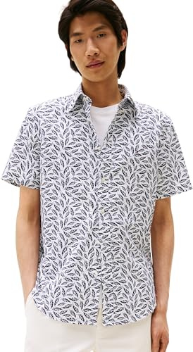 Tommy Hilfiger Camisa Hombre Linen Blend Print Manga Corta