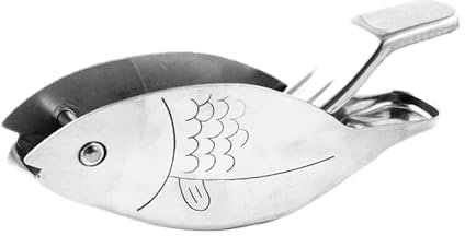 Presse-citron manuel en acier inoxydable en forme de poisson - Presse-agrumes manuel domestique - Gadget de cuisine pour jus de fruits et boissons