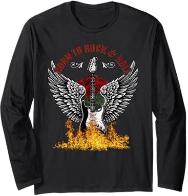 Born to Rock and Roll Guitare Vintage Rock Music Manche Longue