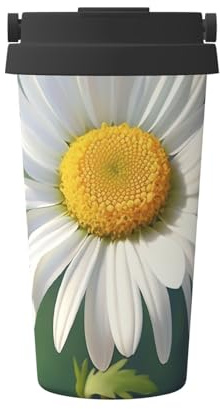 Bicchiere da viaggio con coperchio e manico, 500 ml, in acciaio inox, per bevande calde e fredde, a doppia parete, riutilizzabile, regalo di compleanno