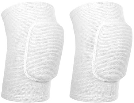 JIYIN 1 Pair Elbow Pads with Thicken Sponge Pad, White Breathable Protective Volleyball Elbow Pads Fitness Arm Knee Protector Volleyball Sponge Support for Kids Men Women Elderly
