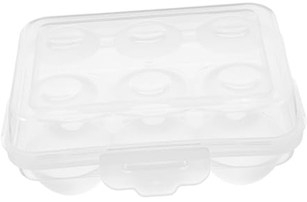 Mikinona Portauova Trasparente con Chiusura Contenitore Antiurto e Antipolvere per Frigorifero e Campeggio Custodia Rigida per Uova Fresche Impilabile e Facile da Trasportare