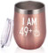 49+ One Middle Finger Weinglas – 50. Geburtstag Geschenk Becher mit Deckel und Strohhalm, 340 ml, Edelstahl, isoliert, lustiges für Freunde, Frauen, Männer, Weihnachten, Minzgrün 12 Oz rose gold